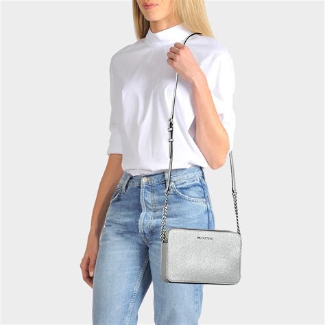 michael kors silver crossbody bag|michael kors crossbody thick strap.